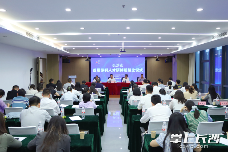 首届全市专利人才研修班结业现场。 均为长沙晚报通讯员谢林明供图