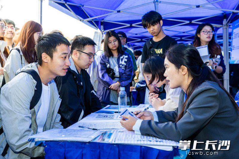 湖南恩智测控技术有限公司展位招聘现场。