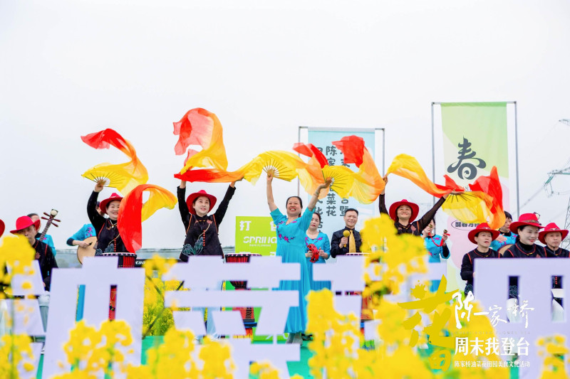 菁华铺乡陈家桥村举行的油菜花田园美食活动。宁乡市文旅广体局供图