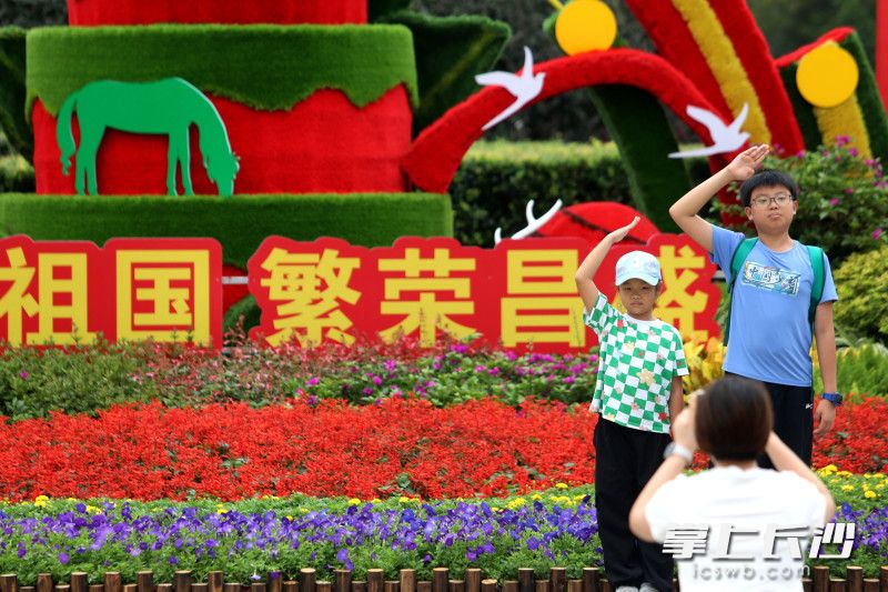 今日，不少市民携家带口来到湖南烈士公园游园打卡。 均为长沙晚报全媒体记者贺文兵摄