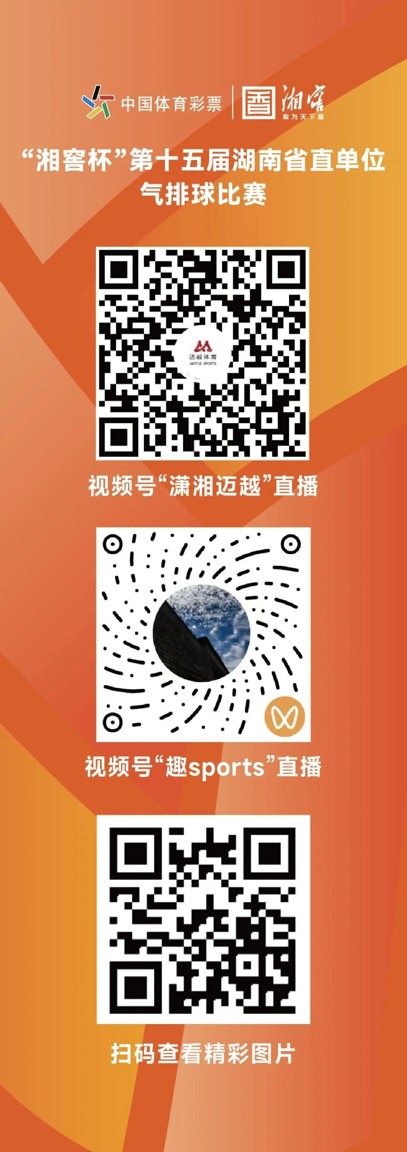 扫码看直播 均为省体育局供图