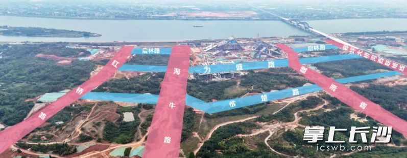 湘江科学城首开区“三纵四横”路网示意图