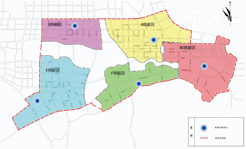 梅溪湖国际新城区域能源分布图。 梅溪湖国际新城区域能源分布图。