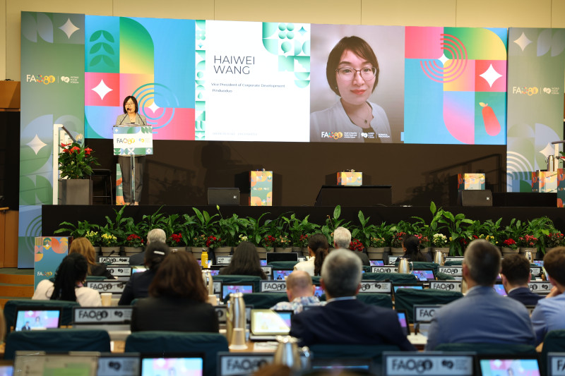 拼多多企业发展副总裁王海薇在科学与创新论坛发表主题演讲。 通讯员 张锐 摄