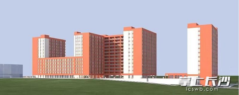 长沙市唯上商务科技学校二期在建教职工公寓(效果图)。 长沙市唯上商务科技学校二期在建教职工公寓(效果图)。