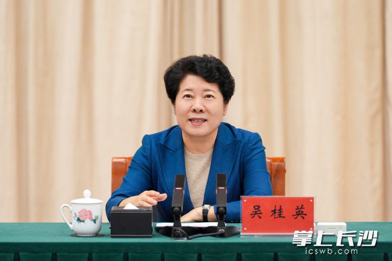 省委常委、市委书记吴桂英讲话。均为长沙晚报全媒体记者 郭雨滴 摄 省委常委、市委书记吴桂英讲话。均为长沙晚报全媒体记者 郭雨滴 摄