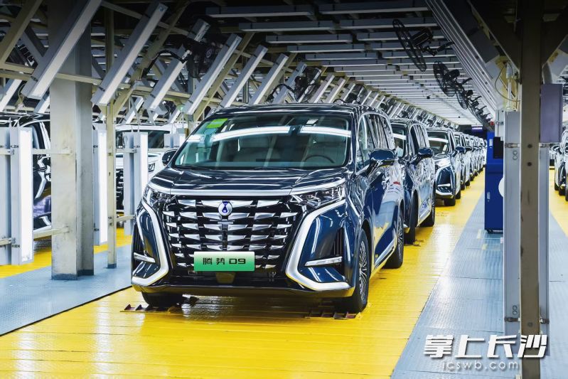 一台台腾势D9正从雨花经开区比亚迪工厂下线。均为资料图片 一台台腾势D9正从雨花经开区比亚迪工厂下线。均为资料图片