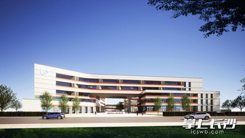 湖南师大附中大泽湖校区初中部效果图。
