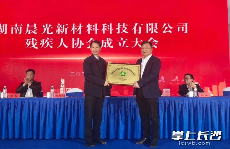 现场为协会授牌。 均为长沙晚报通讯员周宇供图