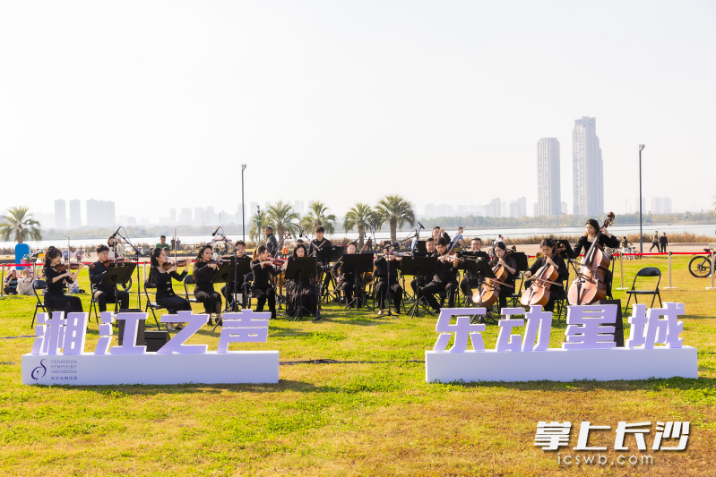秋日暖阳，长沙交响乐团在松雅湖畔带来户外音乐会。均为通讯员 供图