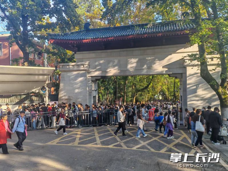 岳麓山人流如织。 景区供图 岳麓山人流如织。 景区供图