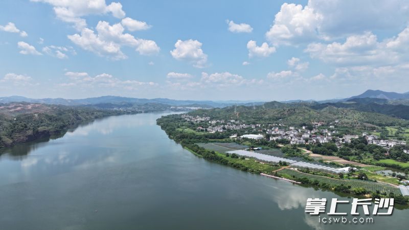 白涧村紧邻赣江，一湾碧水绕村而过。