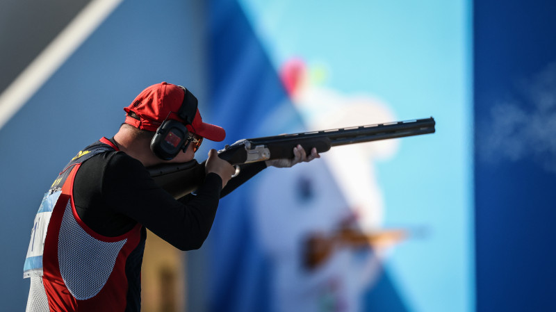 郭雨浩在比赛中。