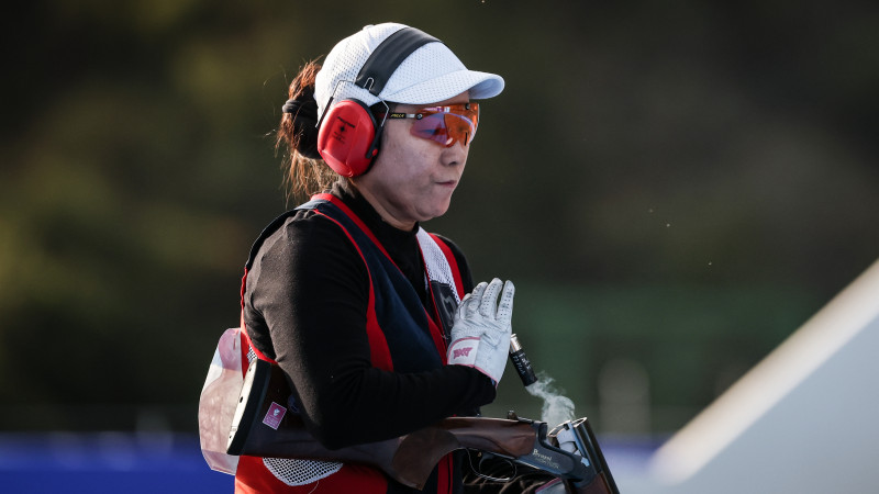 刘英姿在比赛中。