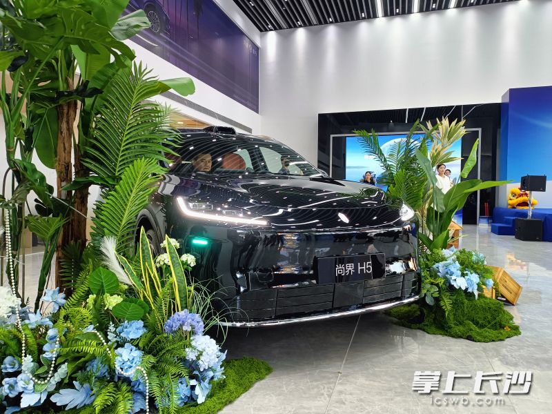H5是尚界推出的首个车型,融合了上汽70年造车底蕴与华为30年ICT技术。全媒体记者 曹开阳 摄 H5是尚界推出的首个车型,融合了上汽70年造车底蕴与华为30年ICT技术。全媒体记者 曹开阳 摄