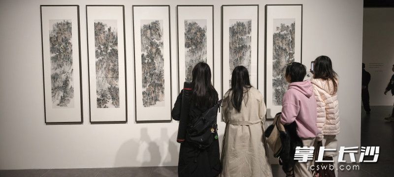一群大学生被《张家界》吸引。 均为长沙晚报全媒体记者肖舞摄