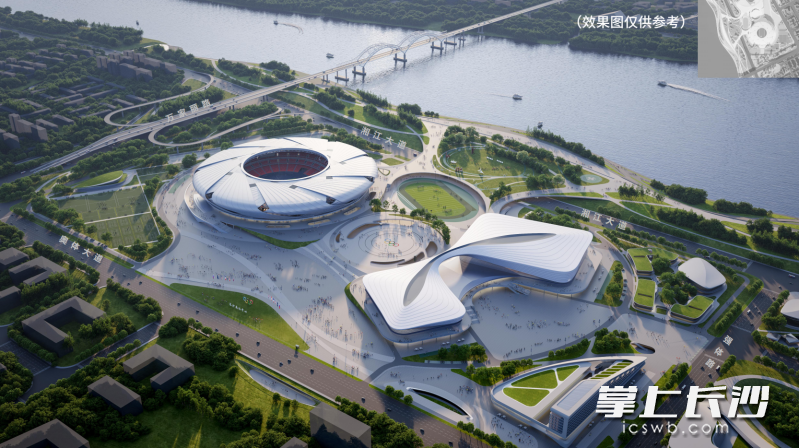长沙奥体中心效果图。