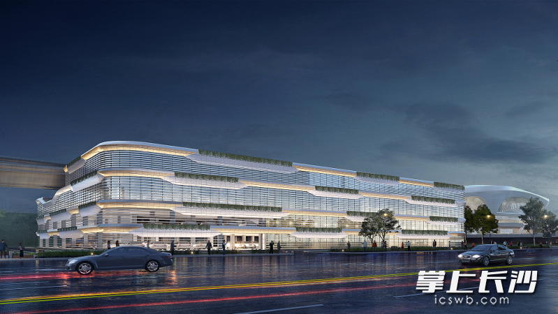 出租车蓄车楼效果图。