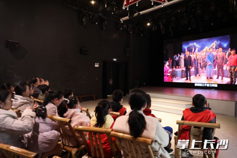 观看舞台剧《潇湘之子》。