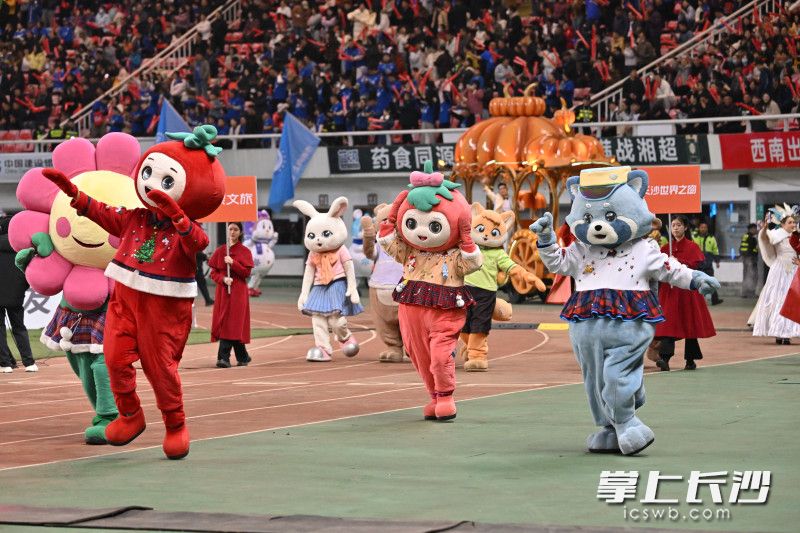 卡通人物表演。