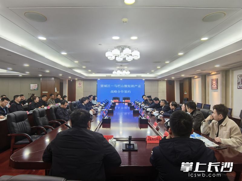望城—马栏山微短剧产业战略合作签约现场。长沙晚报全媒体记者 匡小娟 摄