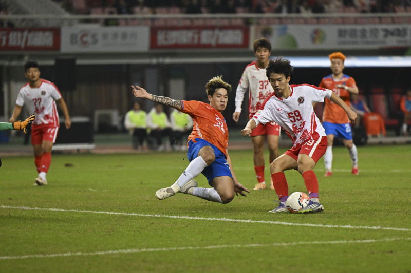 马子宜在对阵益阳队的比赛中梅开二度。长沙晚报全媒体记者 黄启晴 余劭劼 摄影报道