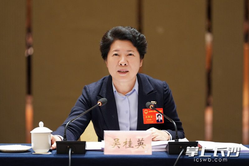 1月7日，省委常委、市委书记吴桂英来到市十六届人大六次会议宁乡市、雨花区代表团，与代表们一起审议政府工作报告，审查“十五五”规划纲要草案等。