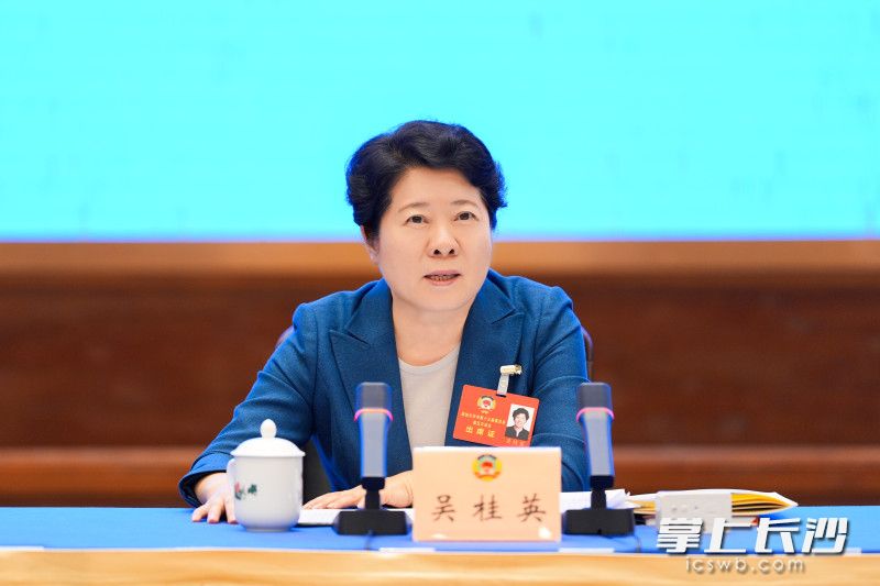 吴桂英讲话。 均为长沙晚报全媒体记者 郭雨滴 摄