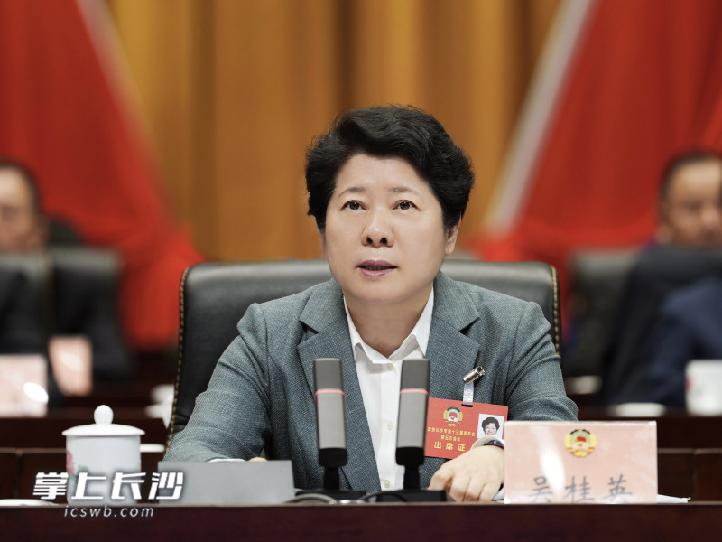 省委常委、市委书记吴桂英讲话。 长沙晚报全媒体记者 郭雨滴 摄