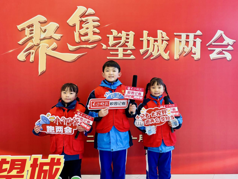 长沙晚报小记者“探访”望城区两会现场，均为通讯员供图