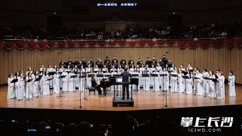 湖南交响人声合唱团以“像花儿一样……”为主题的第七季新年音乐会现场。