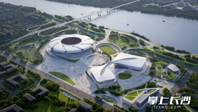 长沙奥体中心项目效果图。