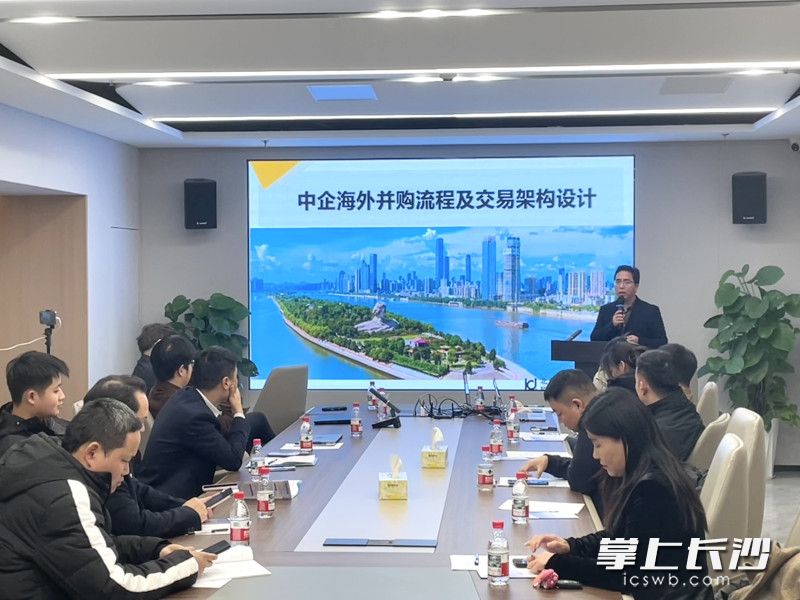 研讨会上，专家作《中企海外并购流程及交易架构设计》实务分享。长沙晚报通讯员 汪悦 摄