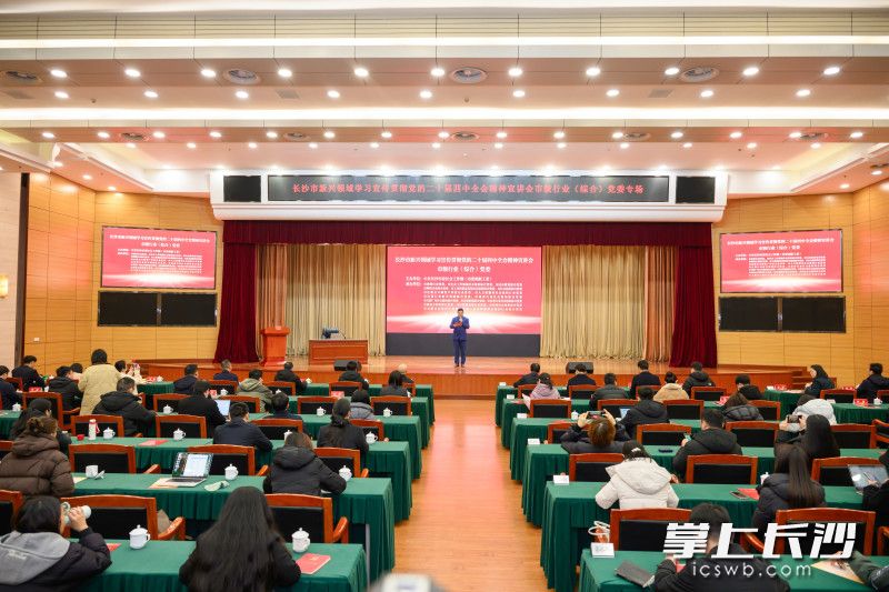 1月27日，长沙市新兴领域学习宣传贯彻党的二十届四中全会精神宣讲会市级行业（综合）党委专场举行。主办方供图
