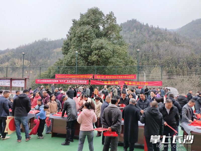 2月3日，省文联新时代新春联“百千万”艺术工程走进溆浦县松林村专场文艺惠民活动暨“强基工程”新春特别行动在松林村举行。 长沙晚报通讯员 肖双良 供图