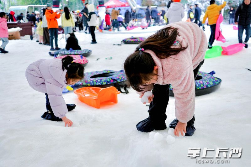 小伙伴自发组队打雪仗。