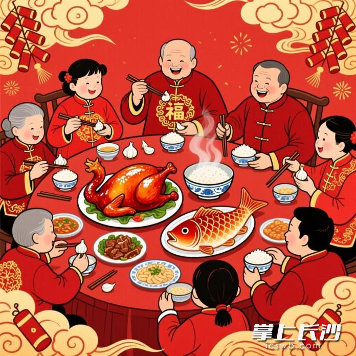 节日体重波动并非单纯“吃太多”，而是“热量失衡”与“生活习惯改变”共同作用的结果。图片均由AI生成