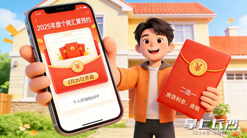 个税汇算预约开启！房贷房租二选一。AI创意图片