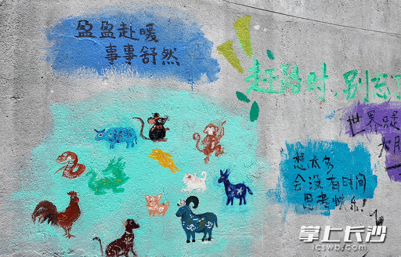 4人团队在水泥墙面上创作的各种彩绘。 4人团队在水泥墙面上创作的各种彩绘。