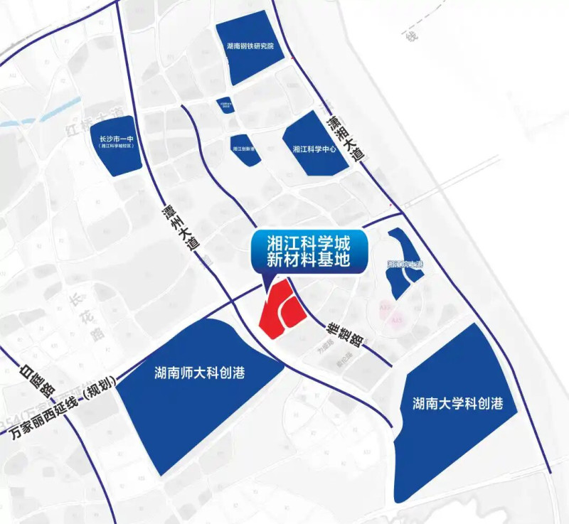 湘江科学城新材料基地区位示意图。
