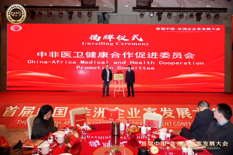 中非医卫健康合作促进委员会揭牌。 主办方供图