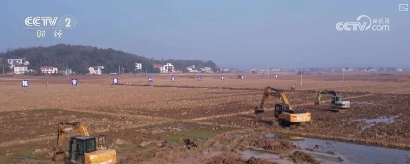 宁乡横田湾村的高标准农田建设现场。图片来源于央视新闻截图