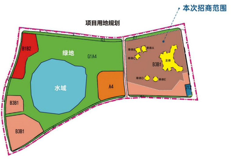 项目用地规划。 项目用地规划。