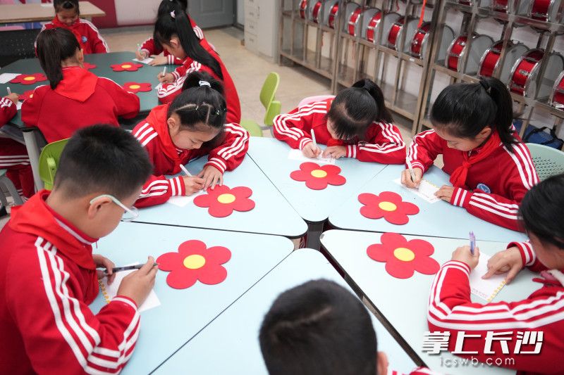 清明前夕，长沙开展“送你一朵小红花”主题活动。 长沙晚报通讯员 陈秀平 供图