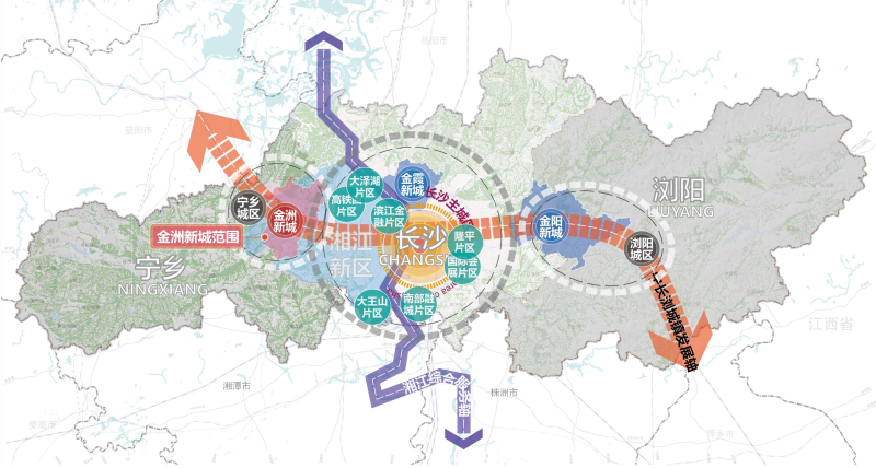 金洲新城作为长沙“十个重大城市片区”之一，需在规划建设中争先创优。