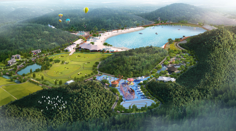 童牧谷牧海度假区项目效果图。