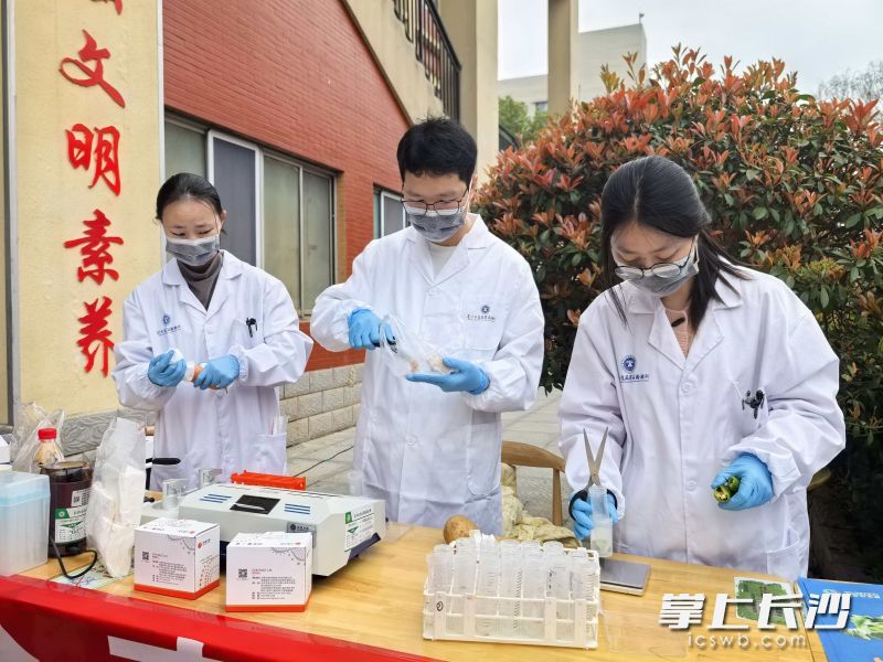 检验人员进行现场快检。