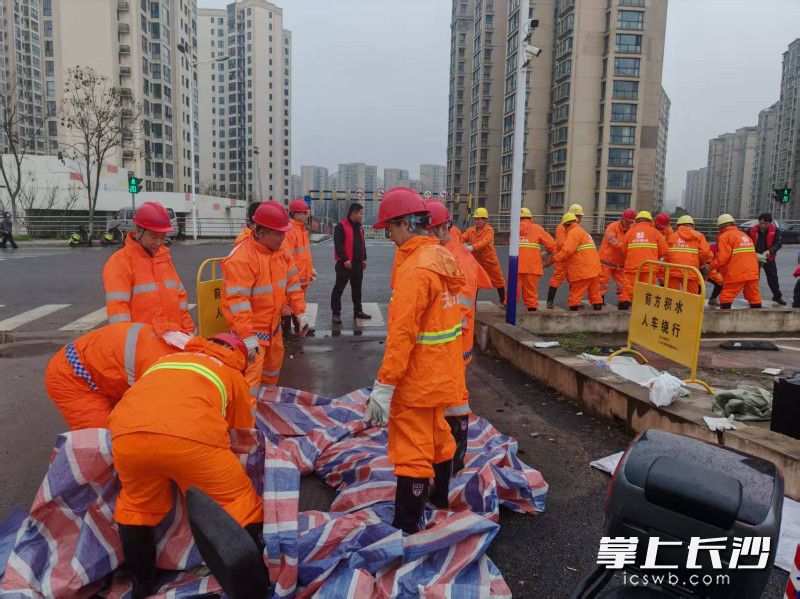 演练现场，各参演队伍闻令而动、密切协同。均为长沙晚报通讯员彭旺供图