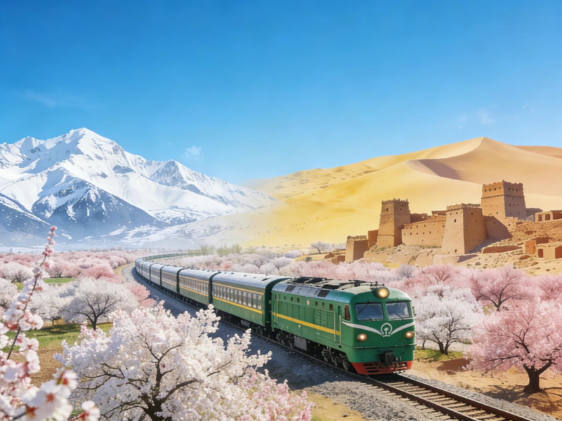 新疆天山还在飘雪,伊犁河谷的杏花早已开成海。均为长沙晚报通讯员 汤志强 供图 新疆天山还在飘雪,伊犁河谷的杏花早已开成海。均为长沙晚报通讯员 汤志强 供图