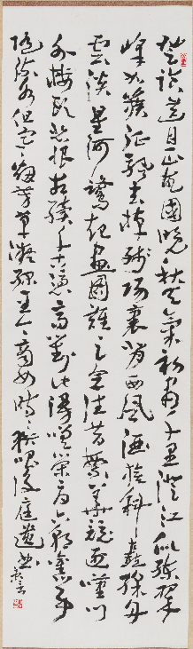 谭秉炎作品：草书王安石《桂枝香·金陵怀古》词轴。